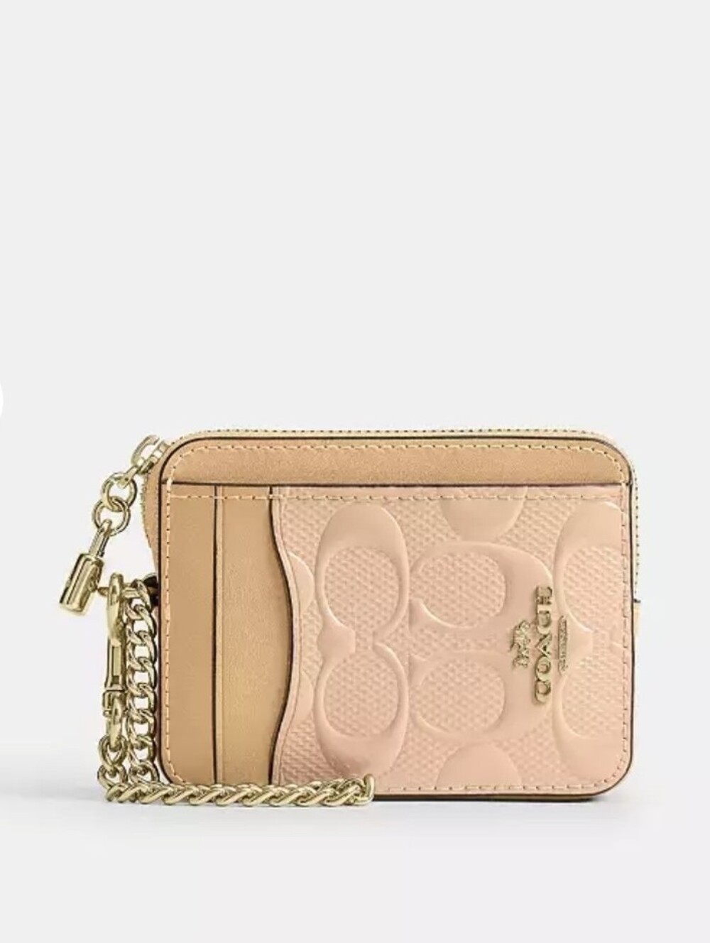 Coach Zip Card Case In Signature Leather